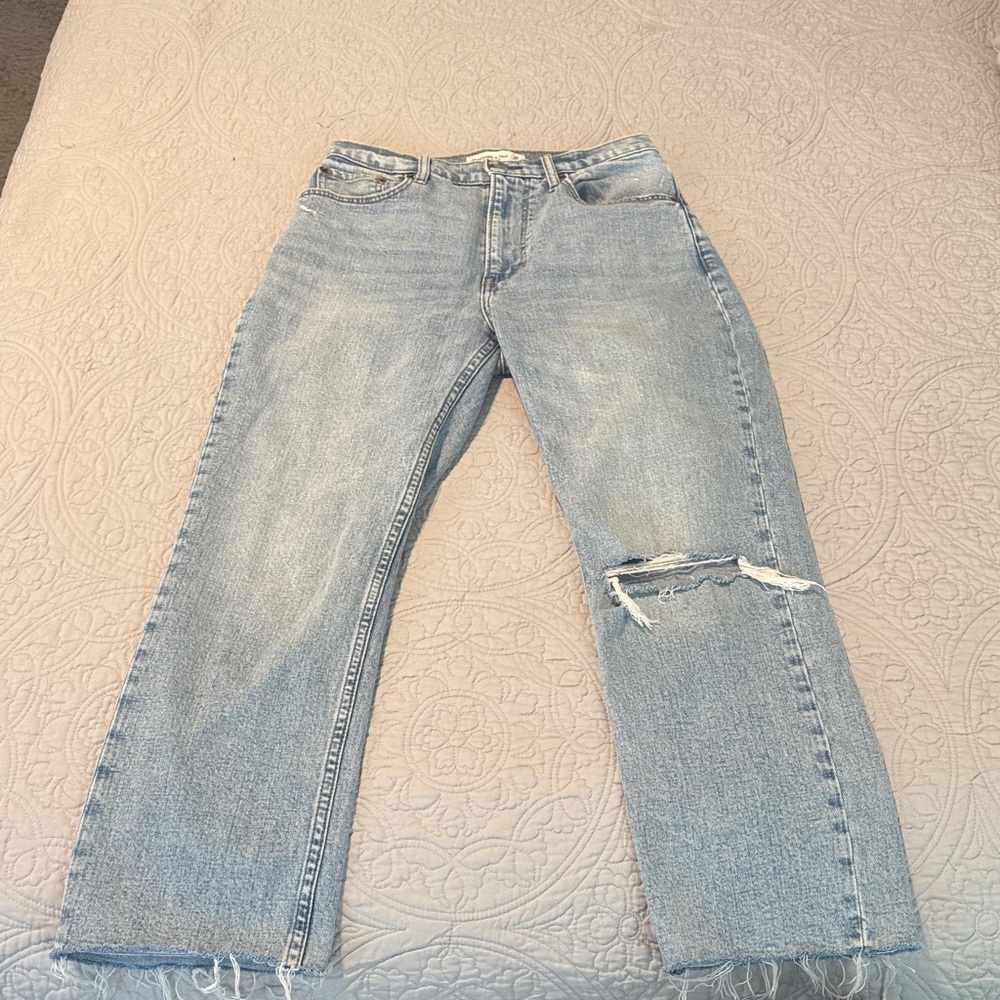 Abercrombie & Fitch Light Blue Ankle Straight Jeans